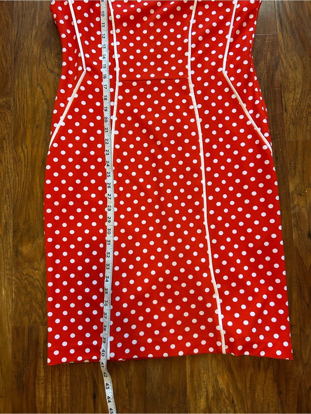 Red and White Polka Dot Midi Dress 70s Inspired Retro Costume Modest Summer - Picture 7 of 9